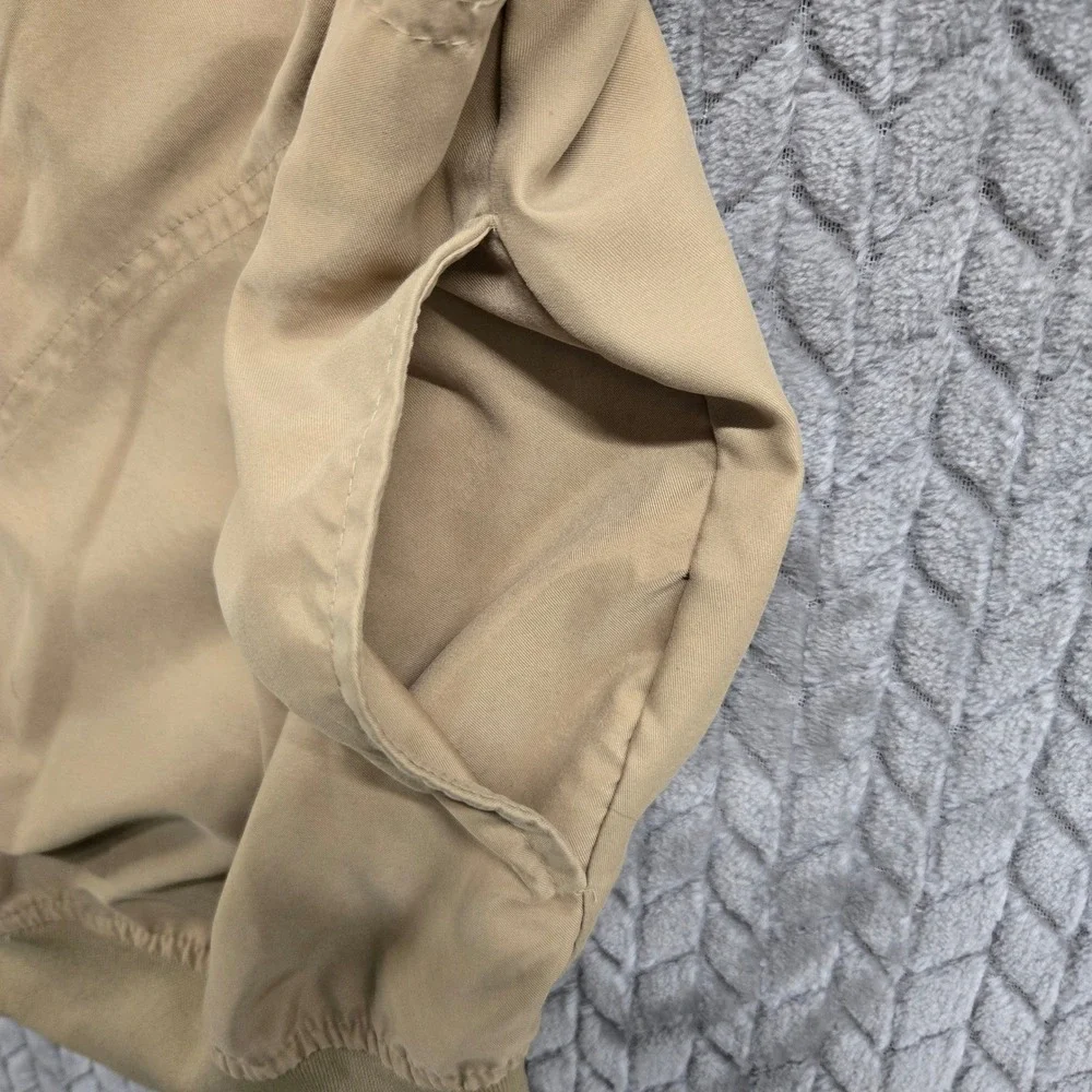Zero Restriction Mens Lightweight Golf Vest Tan Khaki Microfiber Mock Neck Large
